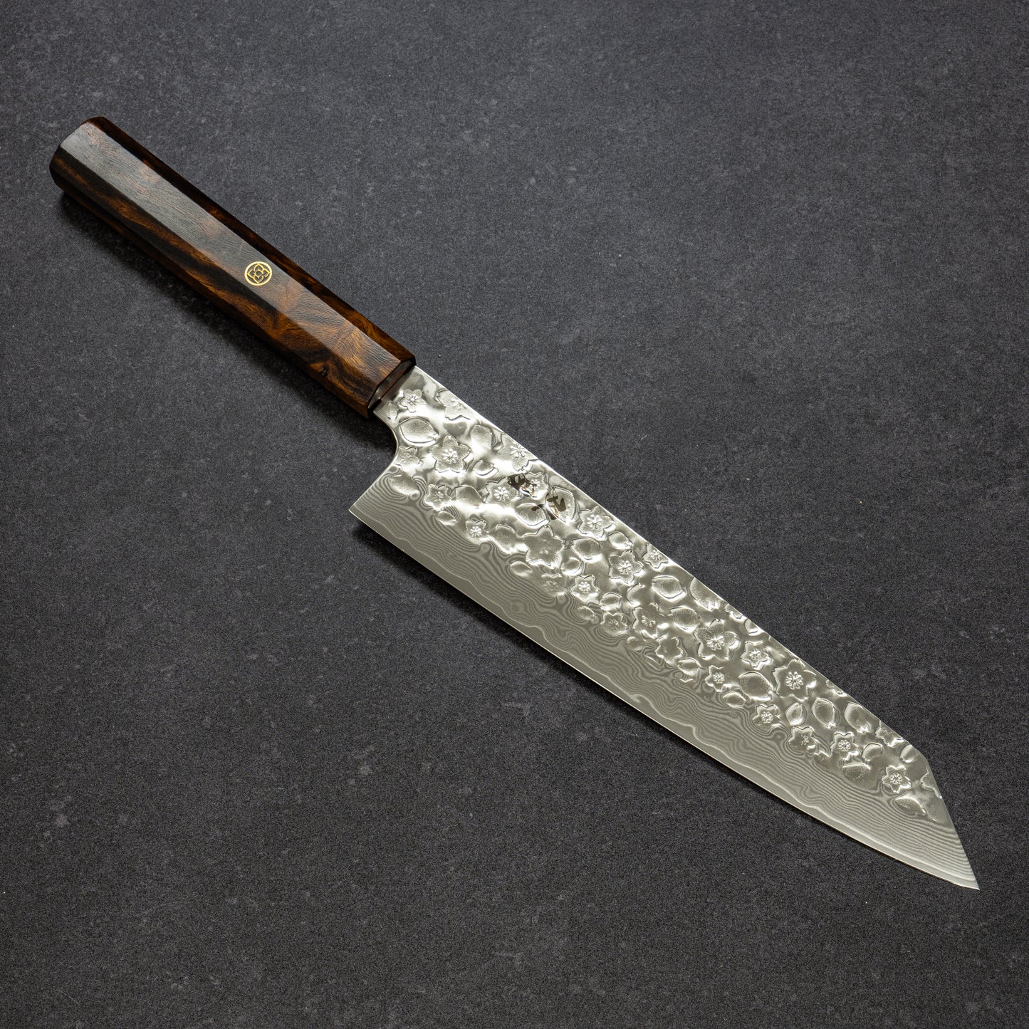 Polished Cherry Blossoms Hammered Finish 67lays Damascus Bunka 210mm