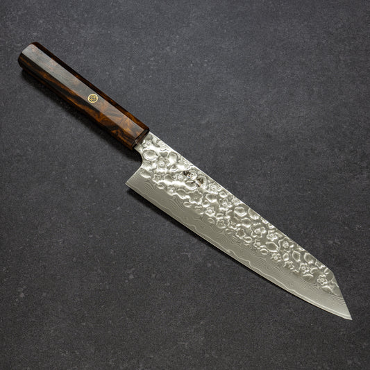 Polished Cherry Blossoms Hammered Finish 67lays Damascus Bunka 210mm