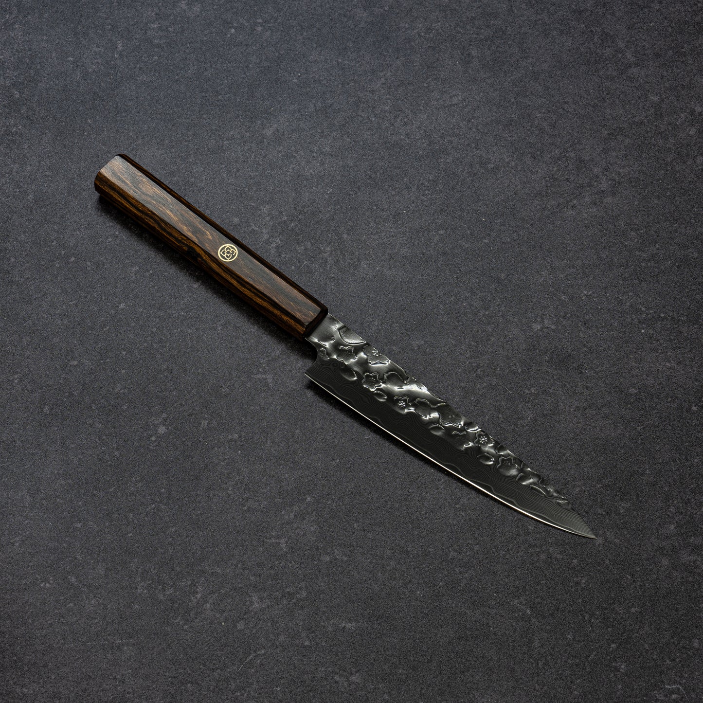 Night Cherry Blossoms Hammered Finish 67lays Damascus Petty 135mm