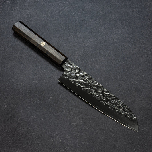 Night Cherry Blossoms Hammered Finish 67lays Damascus Santoku 180mm
