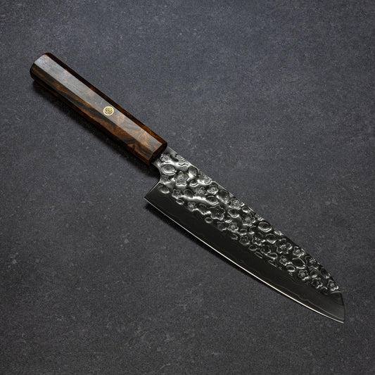 Night Cherry Blossoms Hammered Finish 67lays Damascus Santoku 180mm