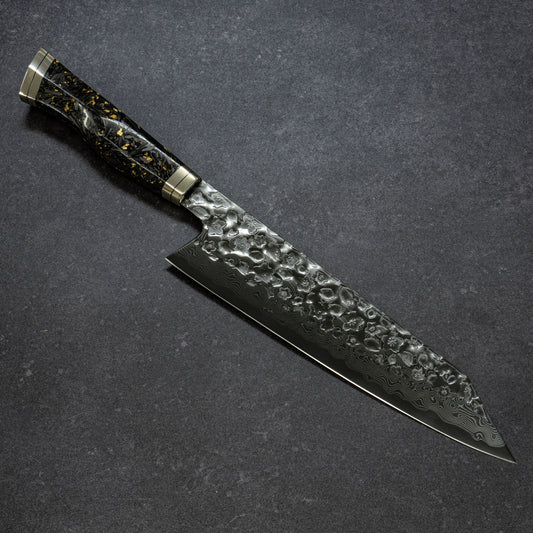 Blue No.2 | Super-Thin | Night Cherry Blossoms Hammered Finish 67lays Damascus Bunka 225mm