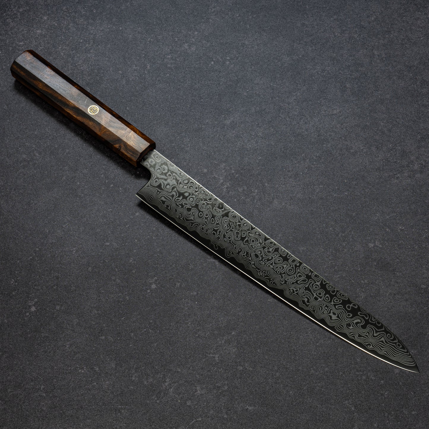 DLC Coated ZDP189 49lays Nickel Damascus Slicer 240mm