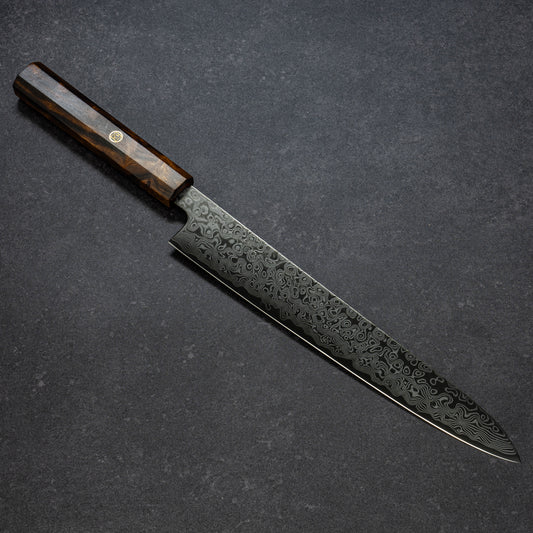 DLC Coated ZDP189 49lays Nickel Damascus Slicer 240mm