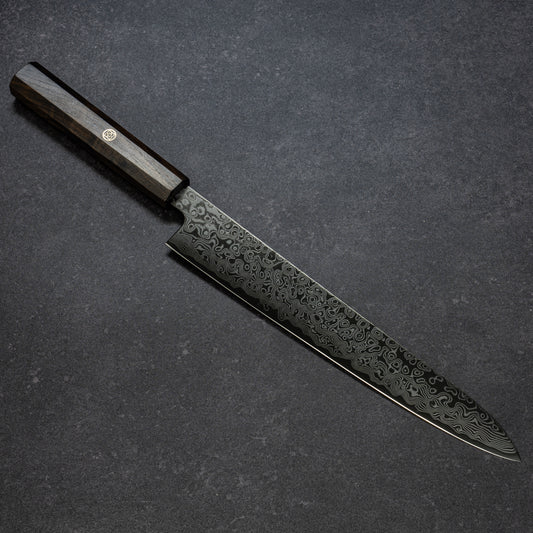 DLC Coated ZDP189 49lays Nickel Damascus Slicer 240mm