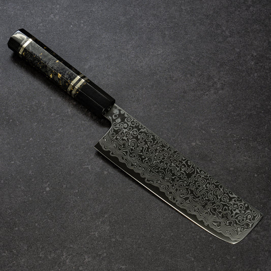 DLC ZDP189 49lays Nickel Damascus Nakiri 180mm