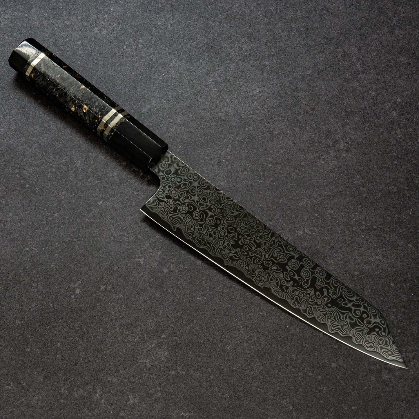 DLC Coated ZDP189 49lays Nickel Damascus Bunka 210mm