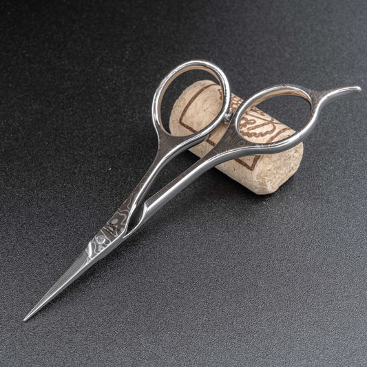 Damascus small scissors straight / Thin