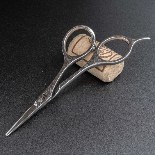 Damascus small scissors straight / Medium-thin