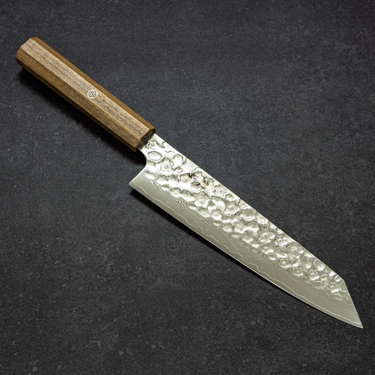 Polished Cherry Blossoms Hammered Finish 67lays Damascus Bunka 210mm