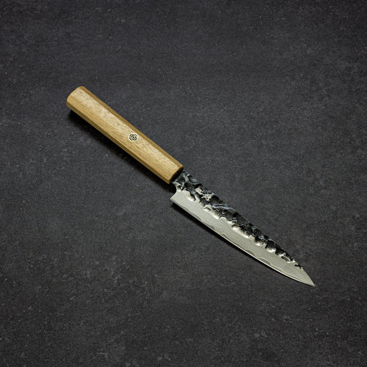 Black Cherry Blossoms Hammered Finish 67lays Damascus Petty 135mm