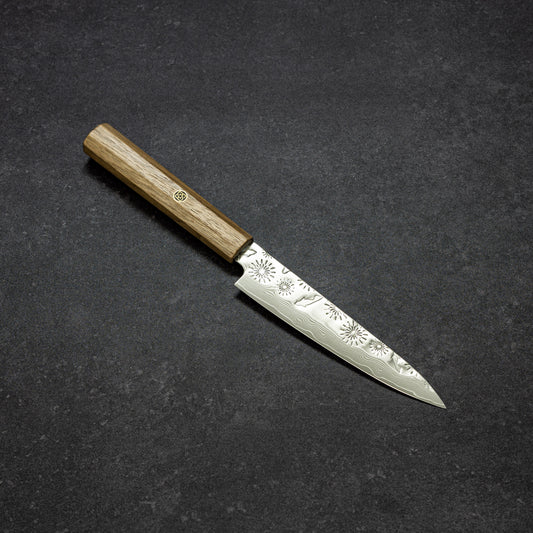 Fireworks & Goldfish Hammered Finish 67lays Damascus Petty 135mm